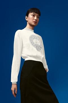 Ropa Canada Goose Mujer Mexico - Logo Suéteres Blancos GT4591208